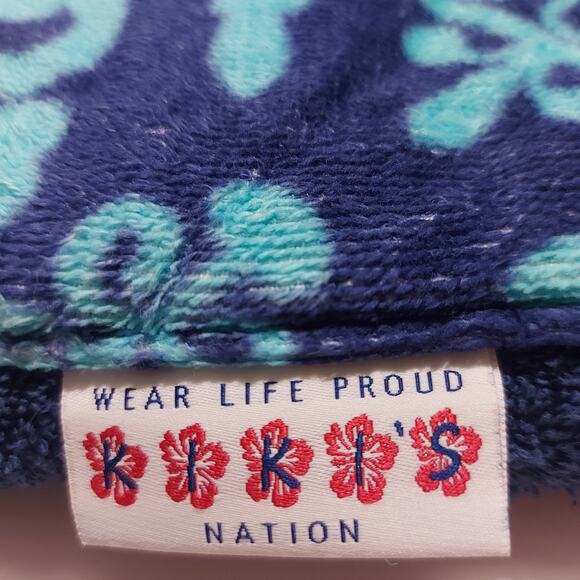 Kiki's Nation blue batik print cotton towelling beach pool pants - Picture 5 of 7